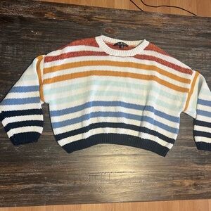 Lulu's Colorful Striped Crew Neck Sweater